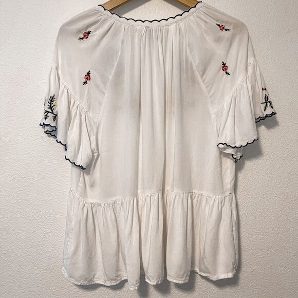 Lindex Boho Embroidered Peasant Blouse M - Picture 7 of 8